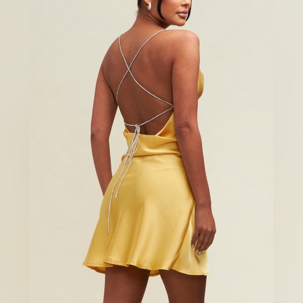 satin cowl dress